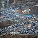 Helicopter view of the “Green Corner” car market.